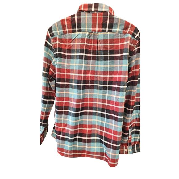 NWT goodfellow plaid colorful light flannel button up NEW long sleeve XL casual - Picture 2 of 7